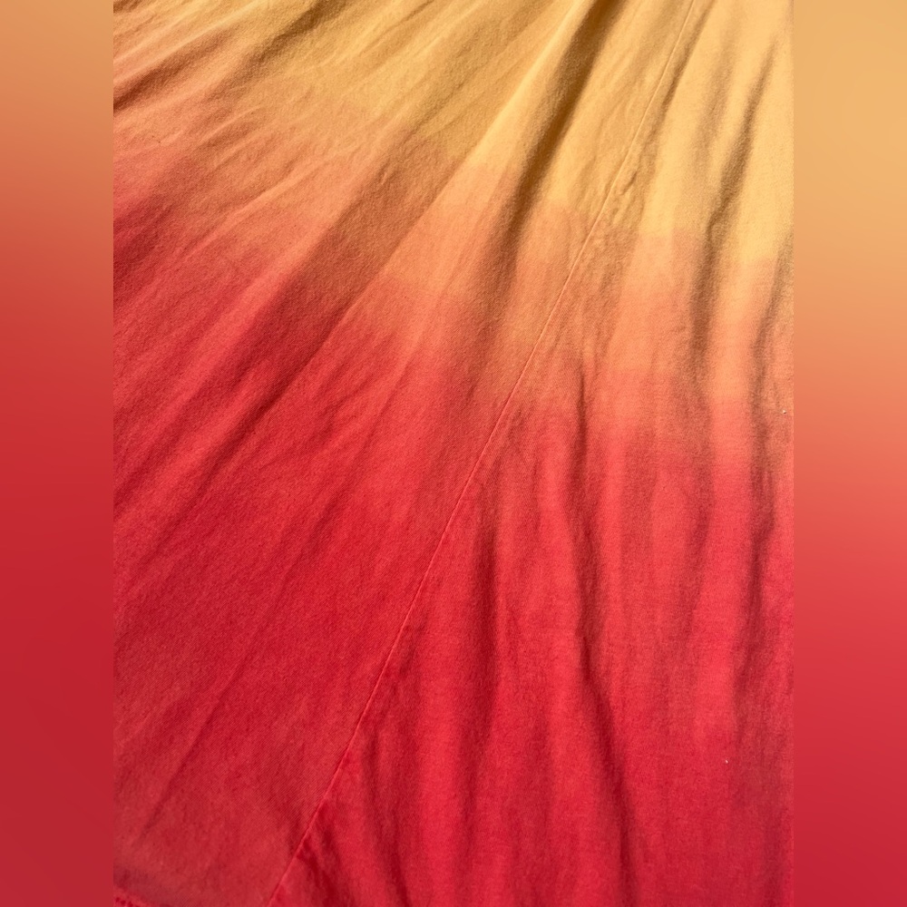 Old Navy Sunset Ombre Dip Dyed Maxi Dress W/ Ruffle Spaghetti Straps. S. - Picture 3 of 11